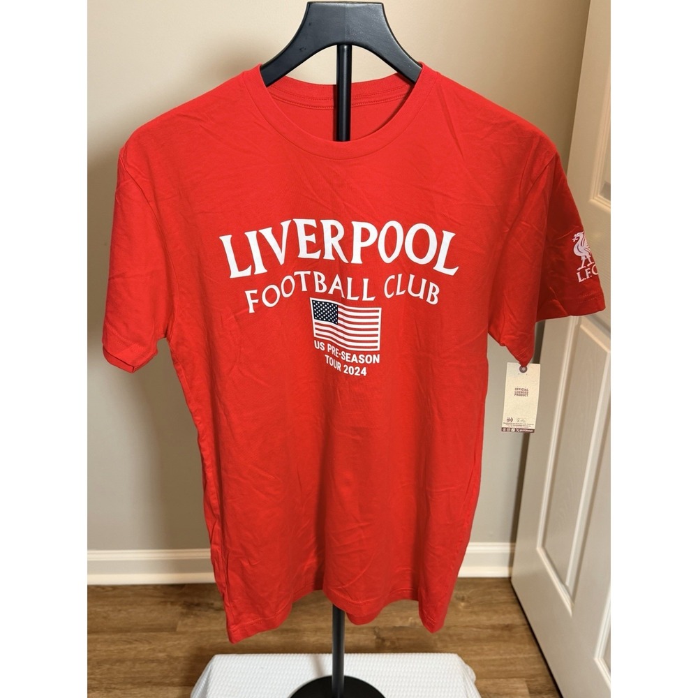 Liverpool FC US Pre-Season Tour 2024 Soccer Shirt Red White Mens Size M NEW
